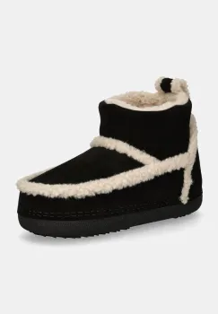 Inuikii cizme de zapada din piele intoarsa Classic Shearling Low culoarea negru, 75101-009 imagine