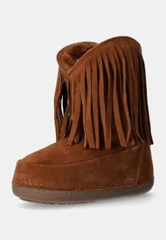Inuikii cizme de zapada din piele intoarsa Cowboy Fringes culoarea maro, 75101-065 imagine