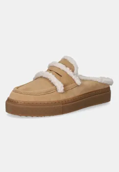 Inuikii papuci din piele intoarsa Mule Wool culoarea bej, 1004.017.0011.251 imagine
