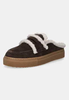 Inuikii papuci din piele intoarsa Mule Wool culoarea maro, 1004.017.0011.152 imagine