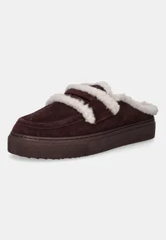 Inuikii papuci din piele intoarsa Mule Wool culoarea rosu, 1004.017.0011.518 imagine