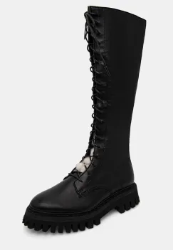 IRO cizme Kosmic High femei, culoarea negru, cu toc plat, WM121KOSMICHSH imagine