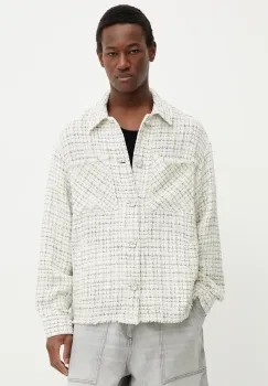IRO geaca cu aspect de camasa culoarea bej, de tranzitie, oversize, MP100ELLIOTT imagine