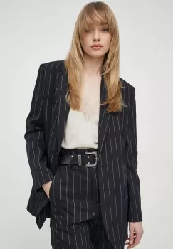 IRO geaca de lana culoarea albastru marin, un singur rand de nasturi, modelator imagine