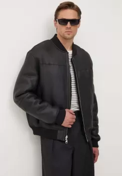 IRO geaca de piele reversibila culoarea negru, de iarna, oversize, MP137MIEKO imagine