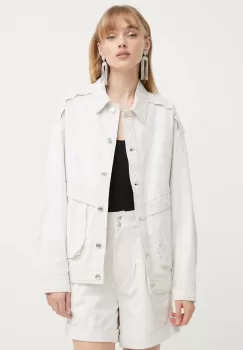 IRO geaca din amestec de in culoarea bej, de tranzitie, oversize imagine