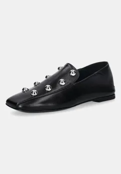 IRO mocasini de piele Cloclo Studs culoarea negru, cu toc plat, WM70CLOCLOST imagine