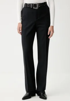 IRO pantaloni cu lana WM23GAYLOR culoarea negru, lat, medium waist, GAYLOR imagine