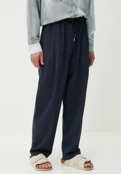 IRO pantaloni de lana culoarea bleumain, drept, MP23URSIN imagine