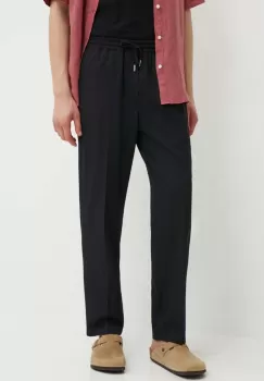 IRO pantaloni de lana culoarea negru, drept imagine