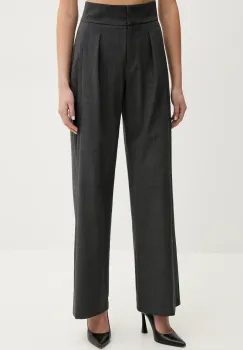 IRO pantaloni din lana femei, culoarea gri, drept, high waist, WP23CATANI imagine