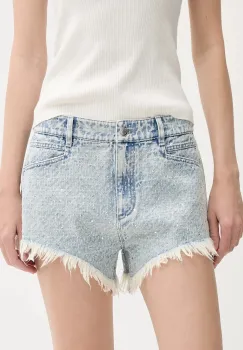 IRO pantaloni scurti din denim cu imprimeu, high waist, WP30DAPA imagine