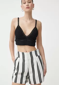 IRO pantaloni scurti femei, culoarea bej, modelator, high waist imagine