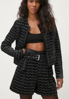 IRO pantaloni scurti femei, culoarea gri, modelator, high waist, WM30LORELI imagine