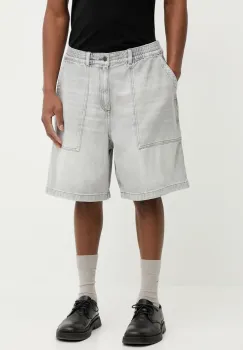 IRO pantaloni scurti jeans barbati, culoarea gri, MP30ARRYA imagine