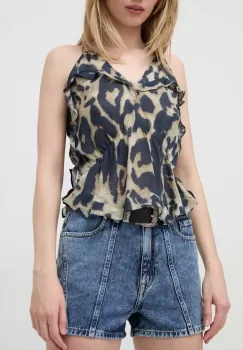 IRO pantaloni scurti jeans femei, neted, high waist imagine