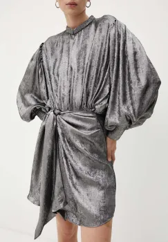 IRO rochie culoarea argintiu, mini, evazati, WP33CLARIBEL imagine