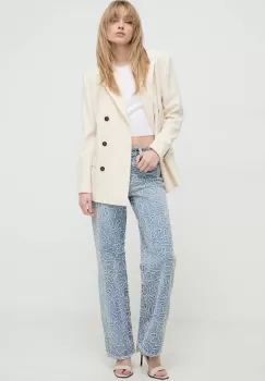 IRO sacou din lana culoarea bej, cu doua randuri de nasturi, neted imagine