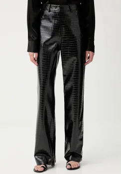 ISABELLE BLANCHE pantaloni culoarea negru, drept, high waist, IS25FW-P030-T006 imagine