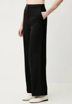 ISABELLE BLANCHE pantaloni femei, culoarea negru, lat, high waist, IS25SS-P052-T004 imagine