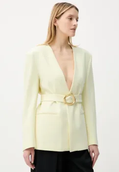 ISABELLE BLANCHE sacou culoarea galben, un singur rand de nasturi, uni, IS25SS-J040-T008 imagine