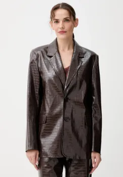ISABELLE BLANCHE sacou culoarea maro, un singur rand de nasturi, uni, IS25FW-J029-T006 imagine