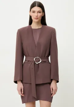 ISABELLE BLANCHE sacou culoarea maro, un singur rand de nasturi, uni, IS25SS-J040-T008 imagine