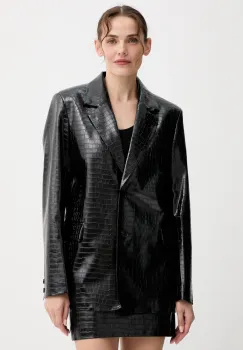 ISABELLE BLANCHE sacou culoarea negru, un singur rand de nasturi, uni, IS25FW-J029-T006 imagine