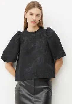 Ivy Oak bluza femei, culoarea negru, cu imprimeu, IO112345 imagine