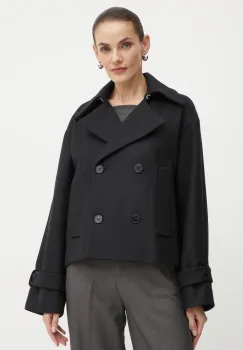 Ivy Oak geaca de lana culoarea negru, de tranzitie, IO119101 imagine