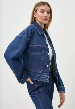 Ivy Oak geaca jeans femei, culoarea albastru marin, de tranzitie, oversize, IO119094 imagine