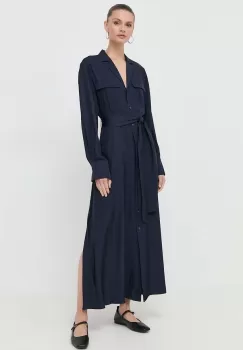 Ivy Oak rochie culoarea albastru marin, maxi, evazati imagine