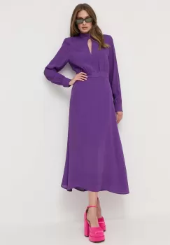 Ivy Oak rochie culoarea violet, maxi, drept imagine