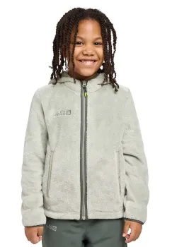 Jack Wolfskin bluza copii culoarea verde, cu gluga, neted, 1608672 imagine