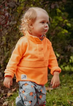 Jack Wolfskin bluza copii SMILEYWORLD MIDLAYER culoarea portocaliu, neted imagine