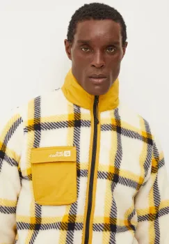 Jack Wolfskin bluza Felslicht Check barbati, culoarea bej, modelator, A60058 imagine