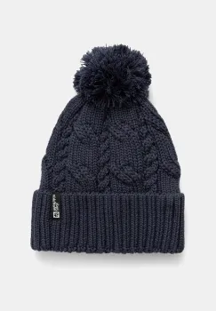 Jack Wolfskin caciula Pompom culoarea bleumarin, de lana, 1905092 imagine