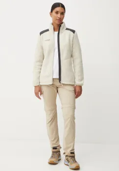 Jack Wolfskin hanorac Kammweg culoarea bej, neted, 1711281 imagine