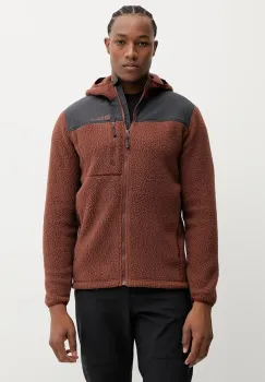 Jack Wolfskin hanorac KAMMWEG PILE culoarea maro, cu gluga, uni, 1711271 imagine