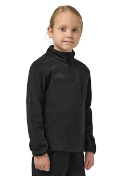 Jack Wolfskin hanorac polar pentru copii TAUNUS HALFZIP K culoarea negru, neted, 1605555 imagine