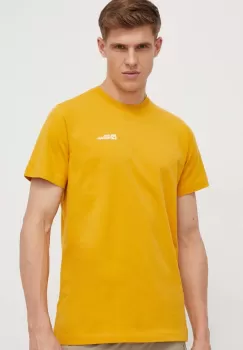Jack Wolfskin tricou din bumbac barbati, culoarea galben, neted imagine