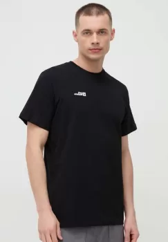 Jack Wolfskin tricou din bumbac barbati, culoarea negru, neted imagine