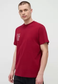 Jack Wolfskin tricou Jack Tent barbati, culoarea bordo, cu imprimeu imagine