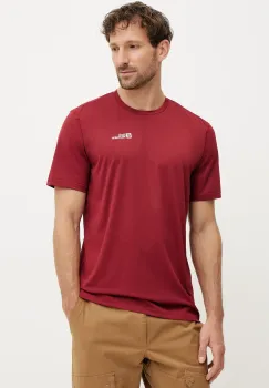 Jack Wolfskin tricou sport Delgami culoarea bordo, neted, 1809811 imagine
