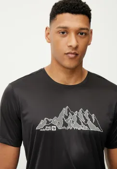 Jack Wolfskin tricou sport Peak Graphic culoarea negru, cu imprimeu, A63269 imagine