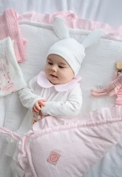 Jamiks caciula copii LEANDRA culoarea bej, din tesatura neteda, JWH018 imagine