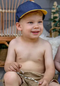 Jamiks caciula de bumbac pentru copii culoarea galben, neted imagine