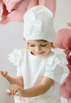 Jamiks caciula de bumbac pentru copii MARTINA culoarea bej, bumbac, din tesatura neteda, JWH060 imagine