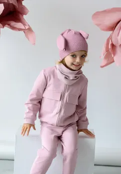 Jamiks caciula de bumbac pentru copii NORI culoarea roz, bumbac, din tesatura neteda, JWH106 imagine