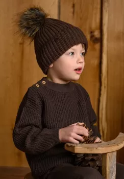 Jamiks caciula din lana pentru copii COLD II culoarea maro imagine